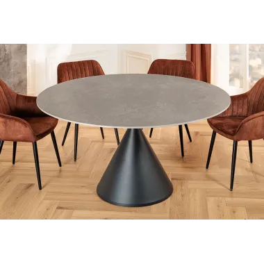 Invicta Stół SIGNATURE ceramiczny szary marmurowy blat Ø 135 x 76cm / 47472