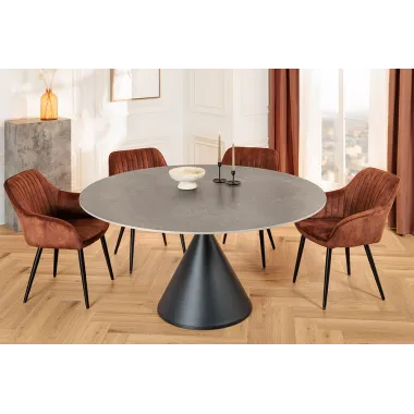 Invicta Stół SIGNATURE ceramiczny szary marmurowy blat Ø 135 x 76cm / 47472