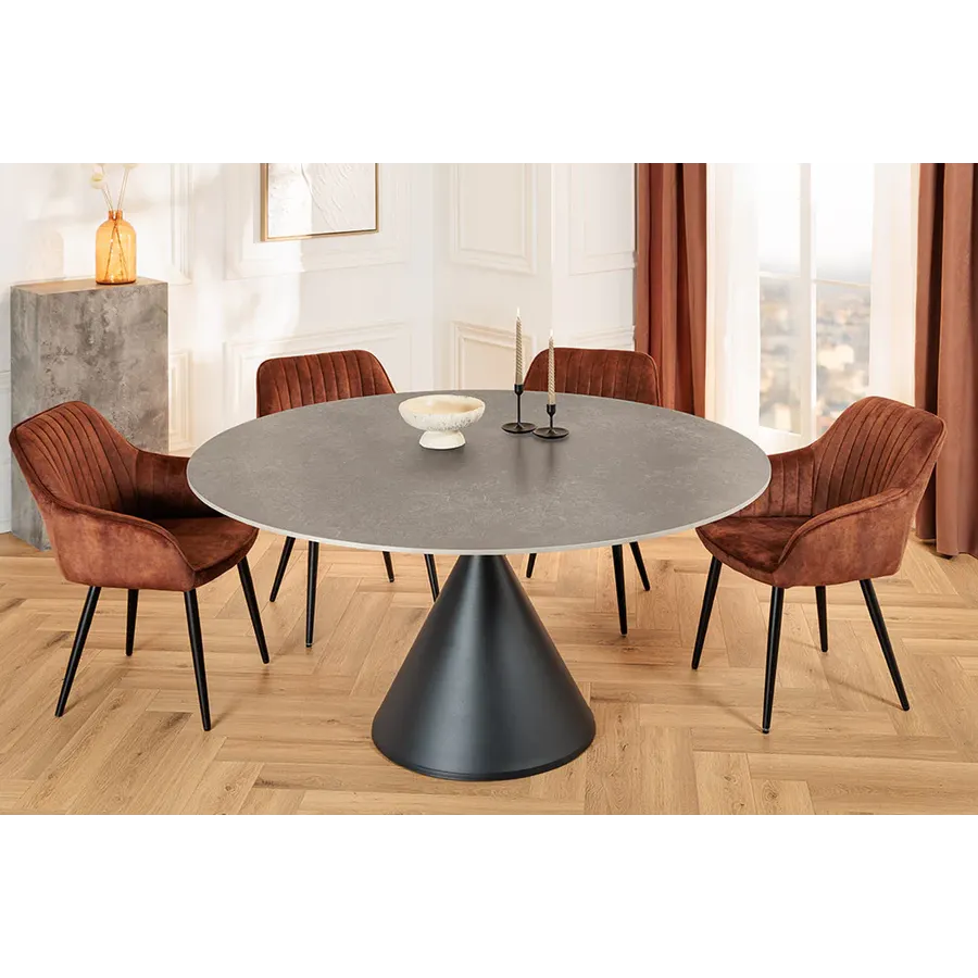 Invicta Stół SIGNATURE ceramiczny szary marmurowy blat Ø 135 x 76cm / 47472