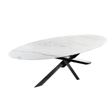 Invicta Stół SCULPTURE ceramiczny biały marmurowy blat 280 x 75 x 130cm / 46474