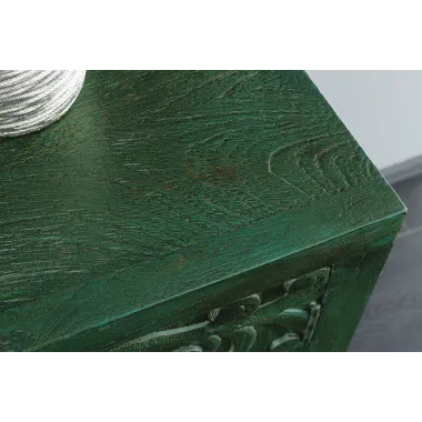 Invicta Komoda PEACOCK 3D drewno ciemnozielone mango 175 x 76 x 38cm / 45791