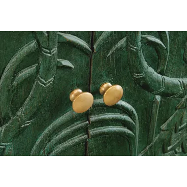 Invicta Komoda PEACOCK 3D drewno ciemnozielone mango 175 x 76 x 38cm / 45791