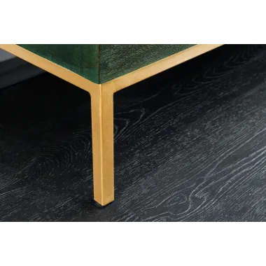 Invicta Komoda PEACOCK 3D drewno ciemnozielone mango 175 x 76 x 38cm / 45791