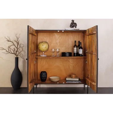 Invicta Komoda TRIBAL 3D antyczny wygląd ciemny brązowy mango 100 x 120 x 38cm / 45996