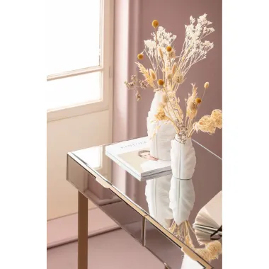 Kare Biurko Lustrzane SORAN złote 120 x 77 x 50cm / 86841