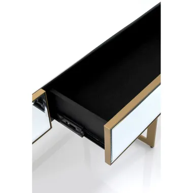 Kare Biurko Lustrzane SORAN złote 120 x 77 x 50cm / 86841