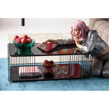 Kare Stolik kawowy WIRE czarne 120 x 41 x 60cm / 87818