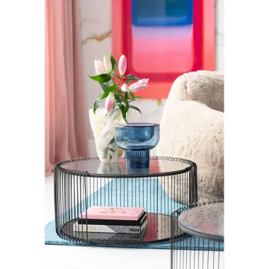 Kare Stolik kawowy WIRE (2 set) czarne 70 x 35 x 70cm / 87819