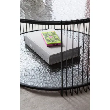 Kare Stolik kawowy WIRE (2 set) czarne 70 x 35 x 70cm / 87819