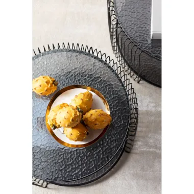 Kare Stolik kawowy WIRE (2 set) czarne 70 x 35 x 70cm / 87819