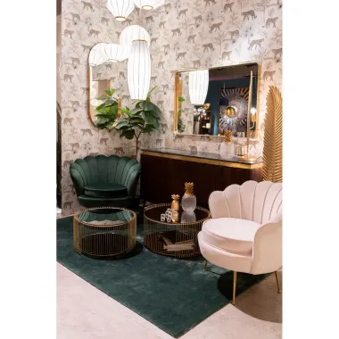 Kare Stolik kawowy WIRE (2 set) złoty 70 x 35 x 70cm / 87674