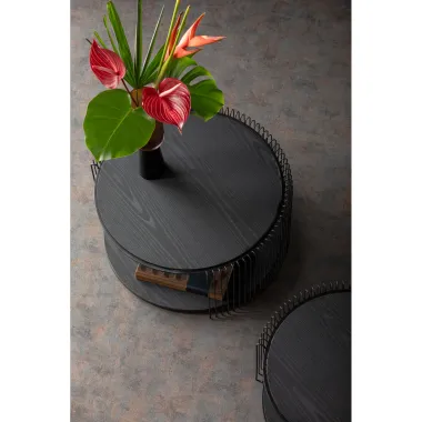 Kare Stolik kawowy WIRE (2 set) czarnew 70 x 35 x 70cm / 87960