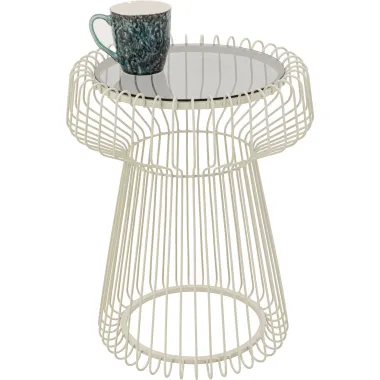 Kare Stolik kawowy LISBOA kremowy Ø38 x 48 x 38cm / 70153