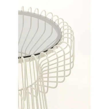 Kare Stolik kawowy LISBOA kremowy Ø38 x 48 x 38cm / 70153