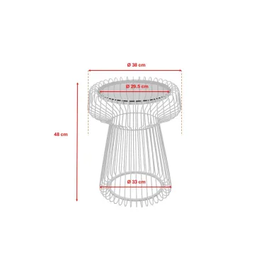 Kare Stolik kawowy LISBOA kremowy Ø38 x 48 x 38cm / 70153