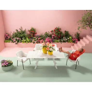 KARE Stół Rozkładany XENIA biały 140-200 x 76 x 90cm / 87709