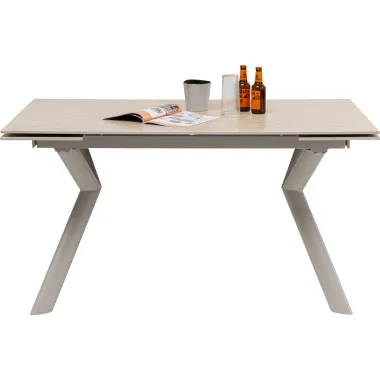 KARE Stół Rozkładany XENIA trawertyt 140 - 200 x 76 x 80cm / 71139