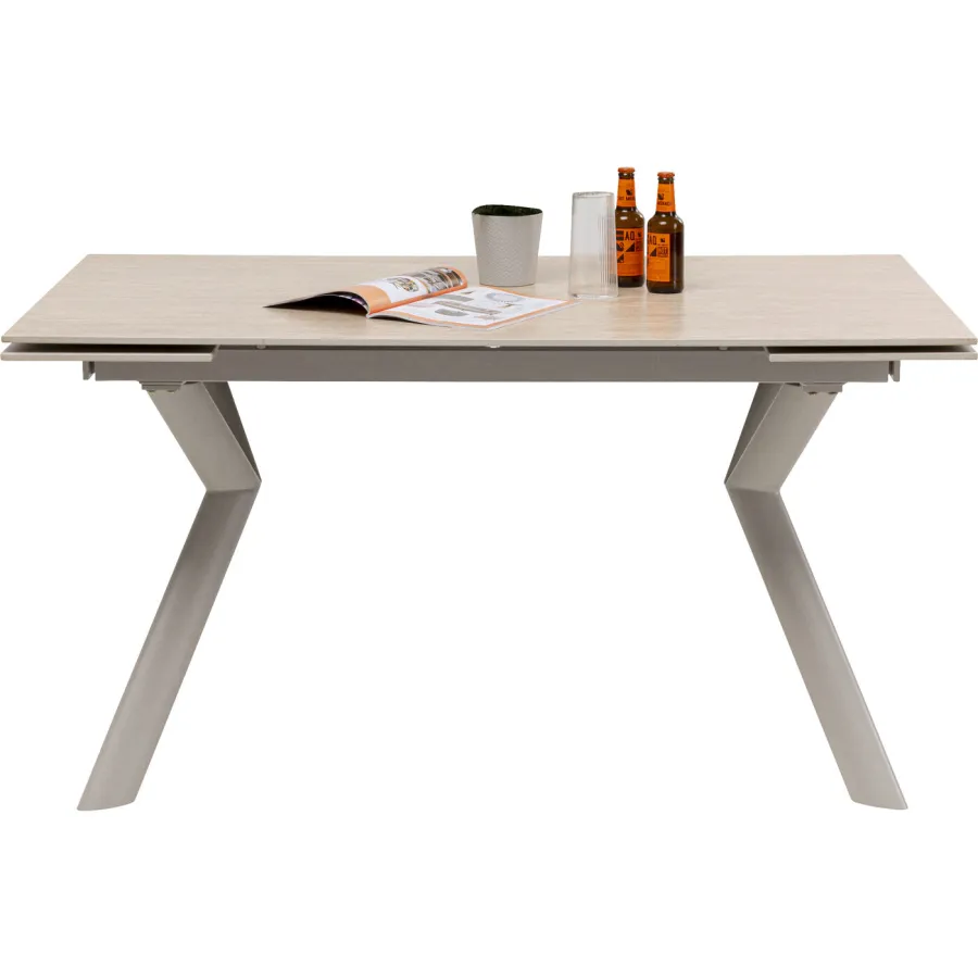 KARE Stół Rozkładany XENIA trawertyt 140 - 200 x 76 x 80cm / 71139