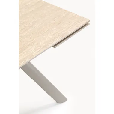 KARE Stół Rozkładany XENIA trawertyt 140 - 200 x 76 x 80cm / 71139