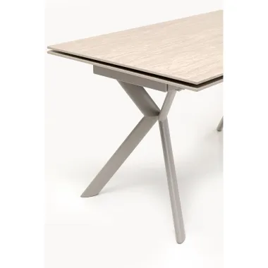 KARE Stół Rozkładany XENIA trawertyt 140 - 200 x 76 x 80cm / 71139