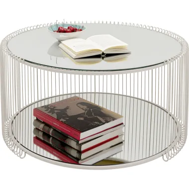 Kare Stolik kawowy WIRE beżowy 80 x 40 x 80cm / 70338