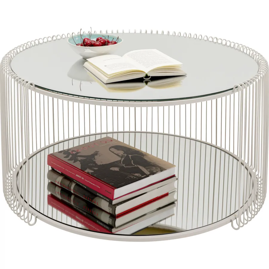 Kare Stolik kawowy WIRE beżowy 80 x 40 x 80cm / 70338