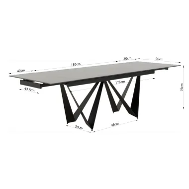 KARE Stół Rozkładany SANDRA ceramiczny 180-260 x 76 x 90cm / 86630