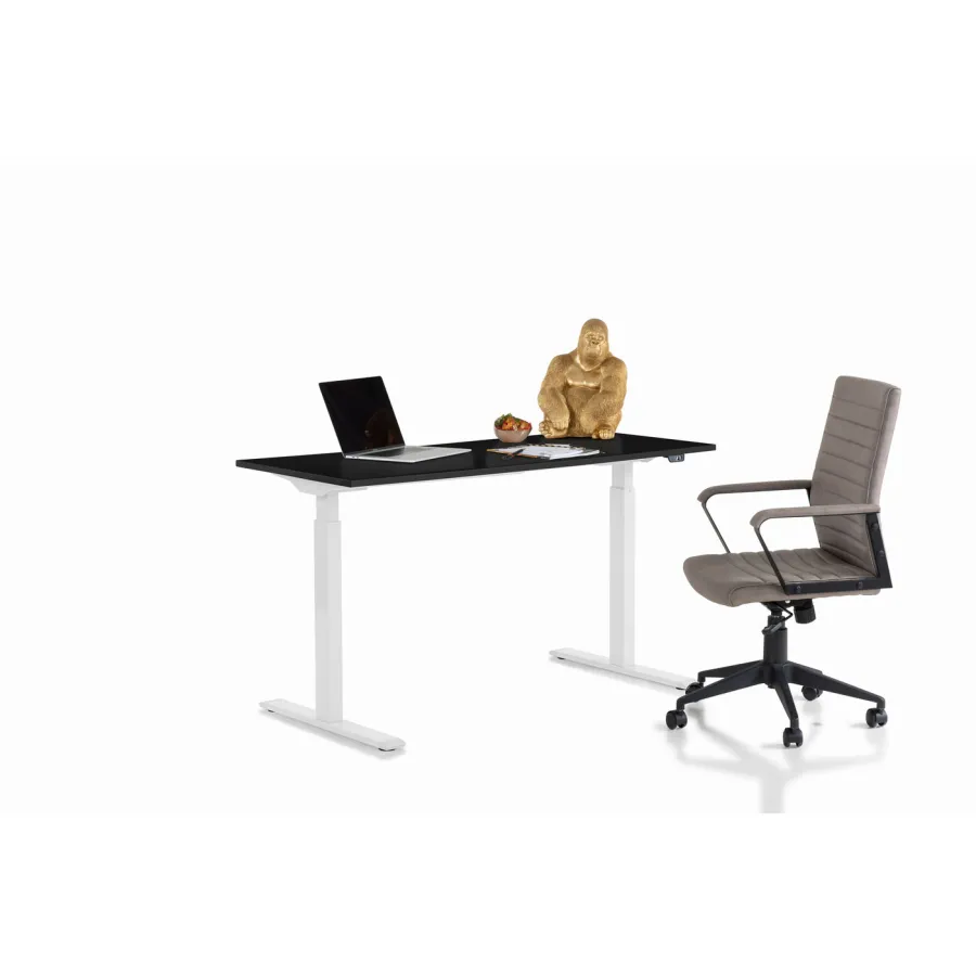 Kare Biurko z regulacją wysokości SMART WHITE BLACK 140 x 70 - 120 x 70cm / 85122