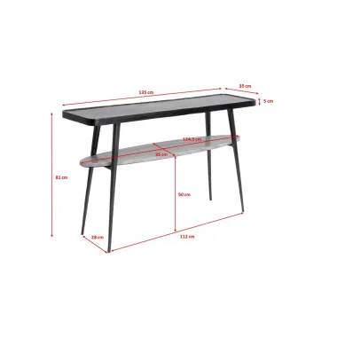 Kare Konsola MONTAGNA czarna 135 x 81 x 30cm / 87154