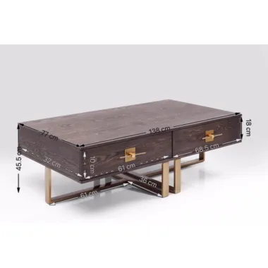 Kare Stolik kawowy OSAKA 137 x 60 x 77cm / 83876