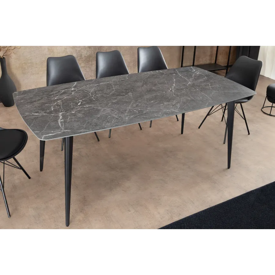 Invicta Stół do jadalni MILANO antracyt ceramiczny 160 x 76 x 85cm / 46992