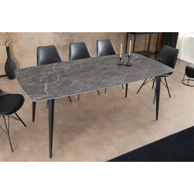 Invicta Stół do jadalni MILANO antracyt ceramiczny 160 x 76 x 85cm / 46992