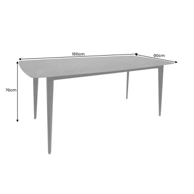 Invicta Stół do jadalni MILANO antracyt ceramiczny 180cm / 46993