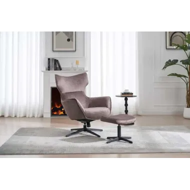 Invicta Fotel VOGUE obrotowy 360° aksamitny taupe 73cm / 46701