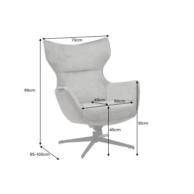 Invicta Fotel VOGUE obrotowy 360° aksamitny taupe 73cm / 46701