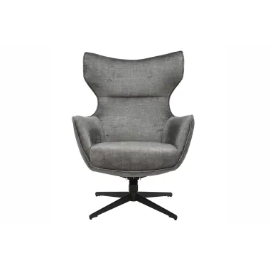 Invicta Fotel VOGUE obrotowy 360° aksamitny szary 73cm / 46703