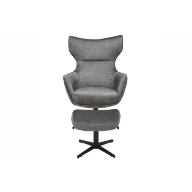 Invicta Fotel VOGUE obrotowy 360° aksamitny szary 73cm / 46703