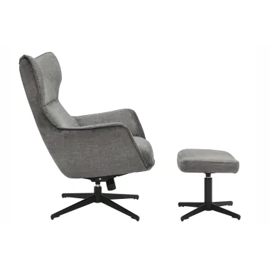 Invicta Fotel VOGUE obrotowy 360° aksamitny szary 73cm / 46703