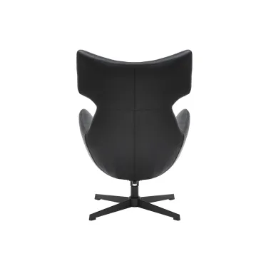 Invicta Fotel VOGUE obrotowy 360° imitacja czarnej skóry 73cm / 47718