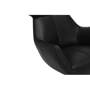 Invicta Fotel VOGUE obrotowy 360° imitacja czarnej skóry 73cm / 47718