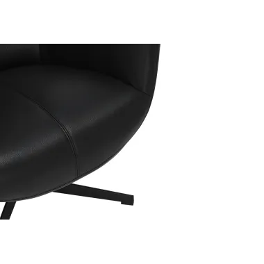 Invicta Fotel VOGUE obrotowy 360° imitacja czarnej skóry 73cm / 47718