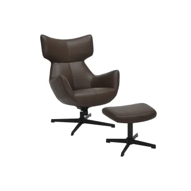 Invicta Fotel VOGUE obrotowy 360° imitacja brązowej skóry 73cm / 47720