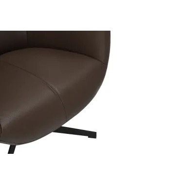 Invicta Fotel VOGUE obrotowy 360° imitacja brązowej skóry 73cm / 47720