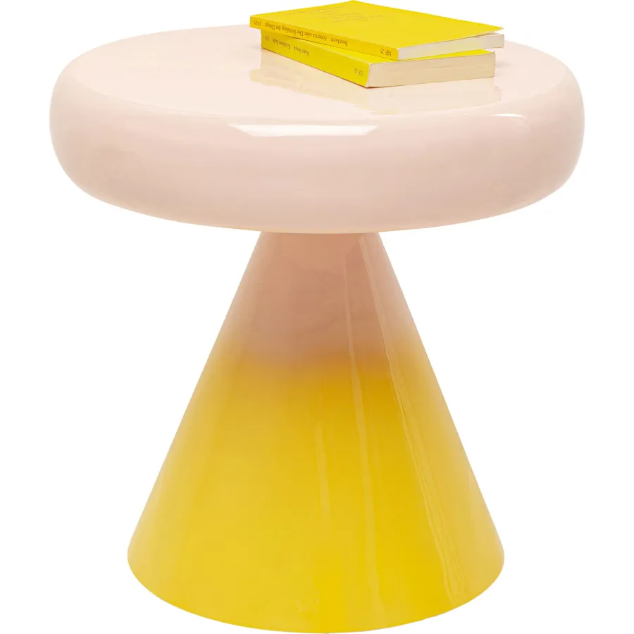 Kare Stolik boczny RICI zółto-różowy 42 x 40 x 42cm / 70366