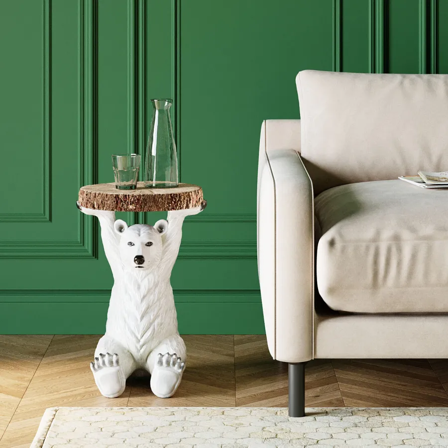 Kare Stolik boczny ANIMAL POLAR BEAR 33 x 53 x 33cm / 78943