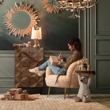 Kare Stolik boczny ANIMAL POLAR BEAR 33 x 53 x 33cm / 78943