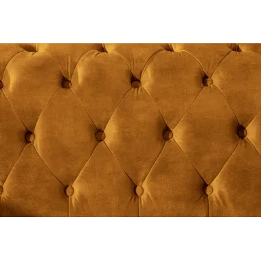 Sofa CHESTERFIELD 3 osobowa musztardowo żółty aksamit 205cm / 47032