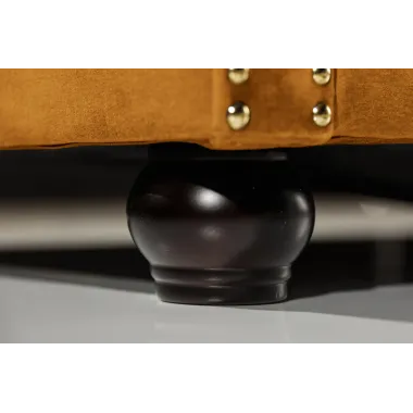 Sofa CHESTERFIELD 3 osobowa musztardowo żółty aksamit 205cm / 47032