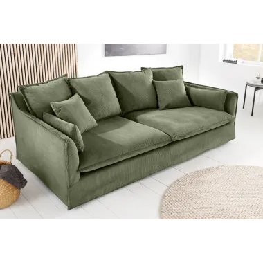 Invicta Sofa HEAVEN 3 osobowa zielony sztruks 202 x 88 x 105cm / 46107