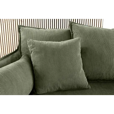 Invicta Sofa HEAVEN 3 osobowa zielony sztruks 202 x 88 x 105cm / 46107